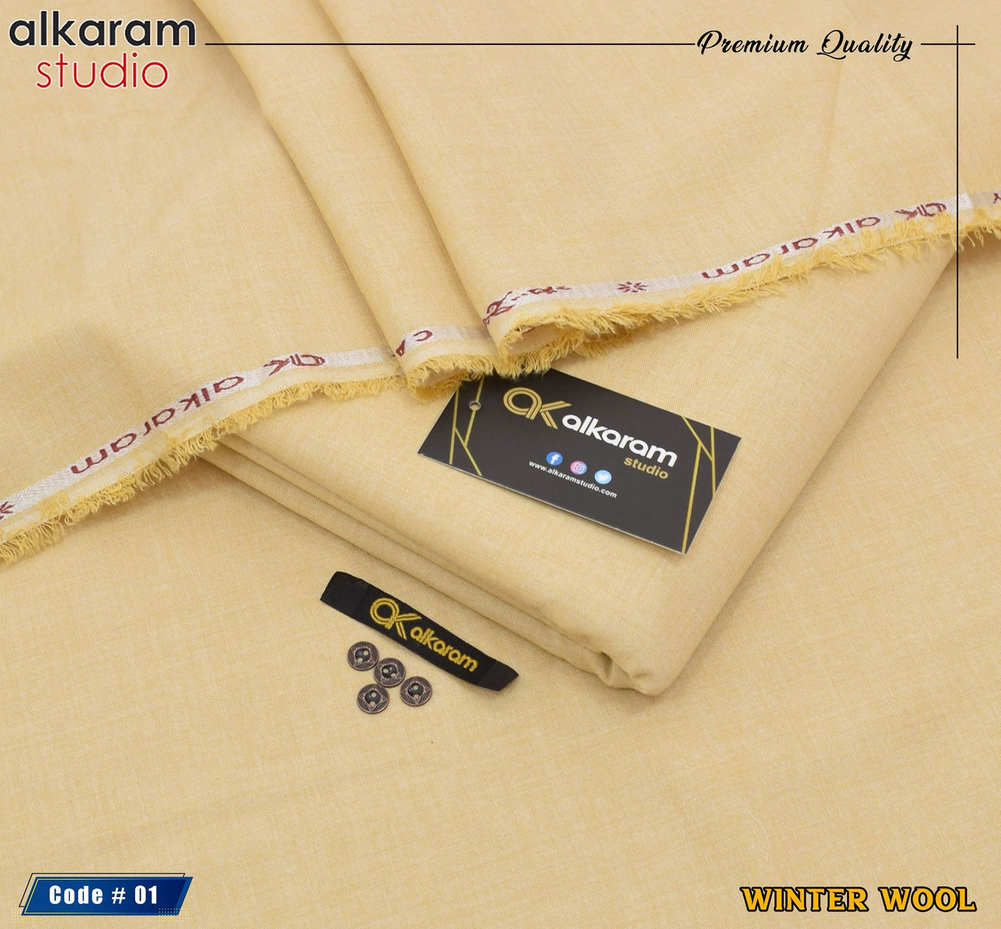 ALKARAM Winter Collection – Premium MMS Wool Fabric for Gents (Wrinkle-Free | 4 Meters)