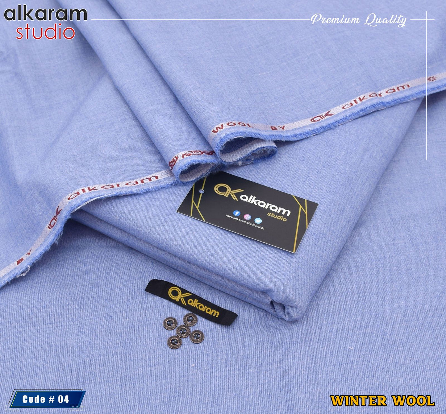 ALKARAM Winter Collection – Premium MMS Wool Fabric for Gents (Wrinkle-Free | 4 Meters)
