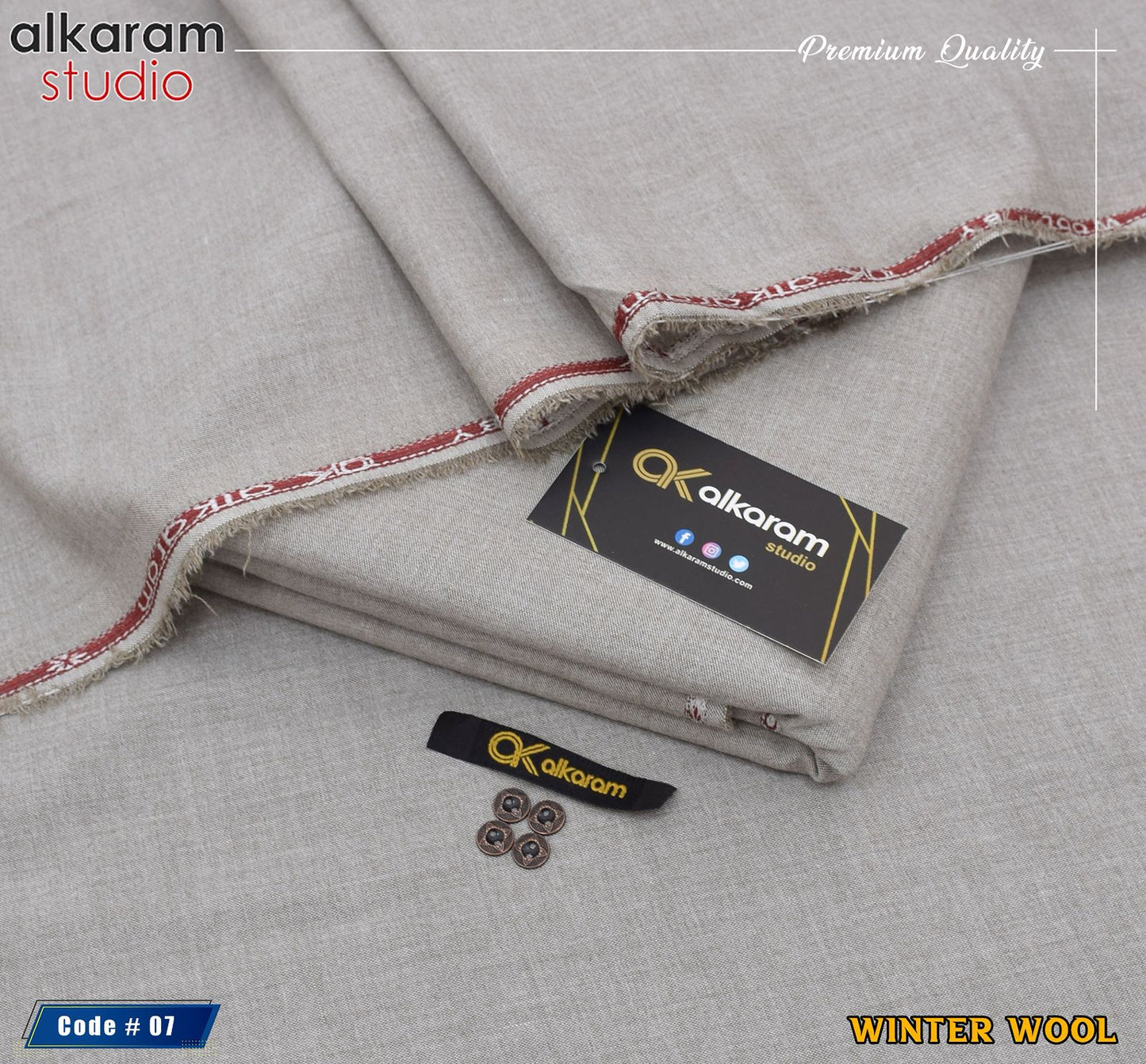 ALKARAM Winter Collection – Premium MMS Wool Fabric for Gents (Wrinkle-Free | 4 Meters)