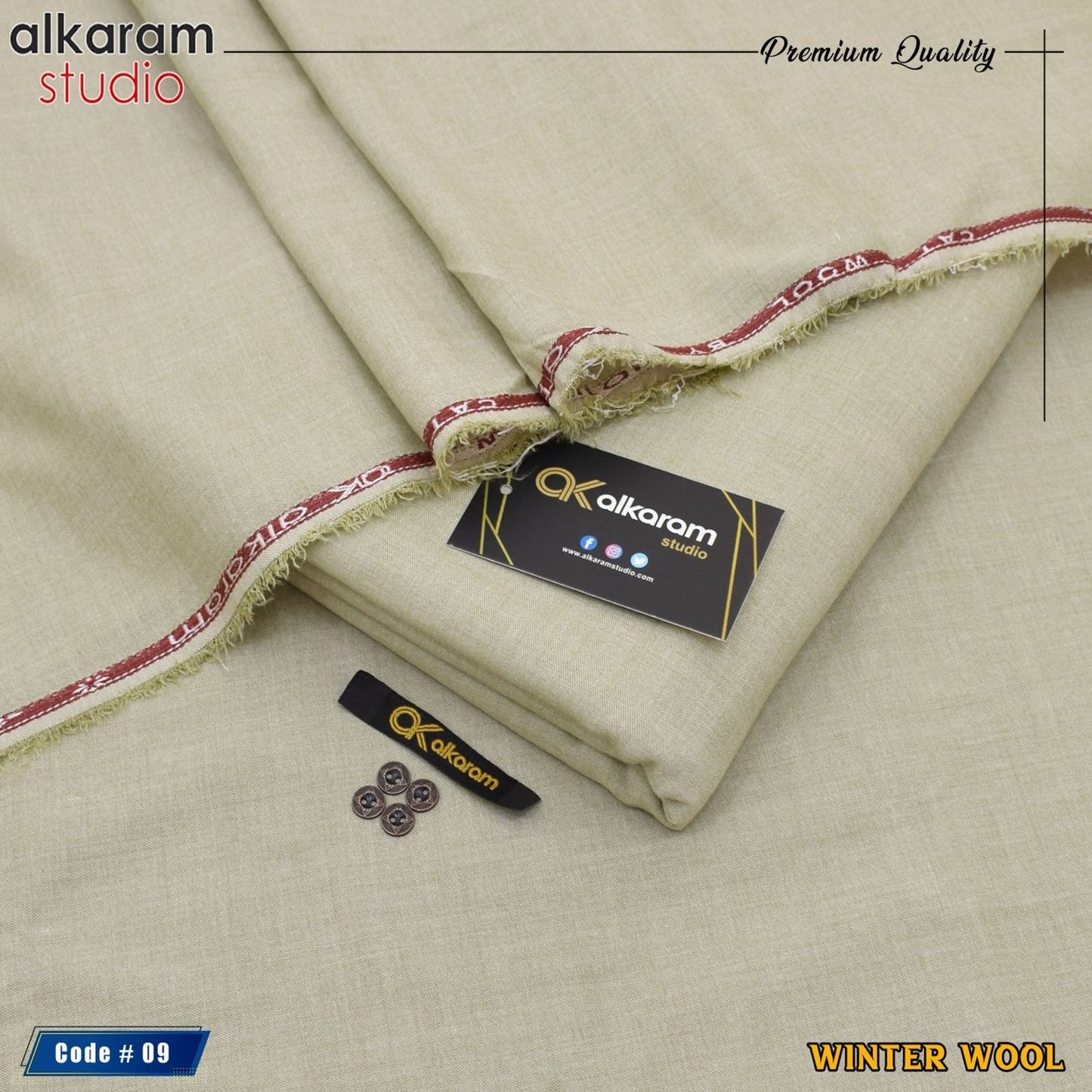 ALKARAM Winter Collection – Premium MMS Wool Fabric for Gents (Wrinkle-Free | 4 Meters)